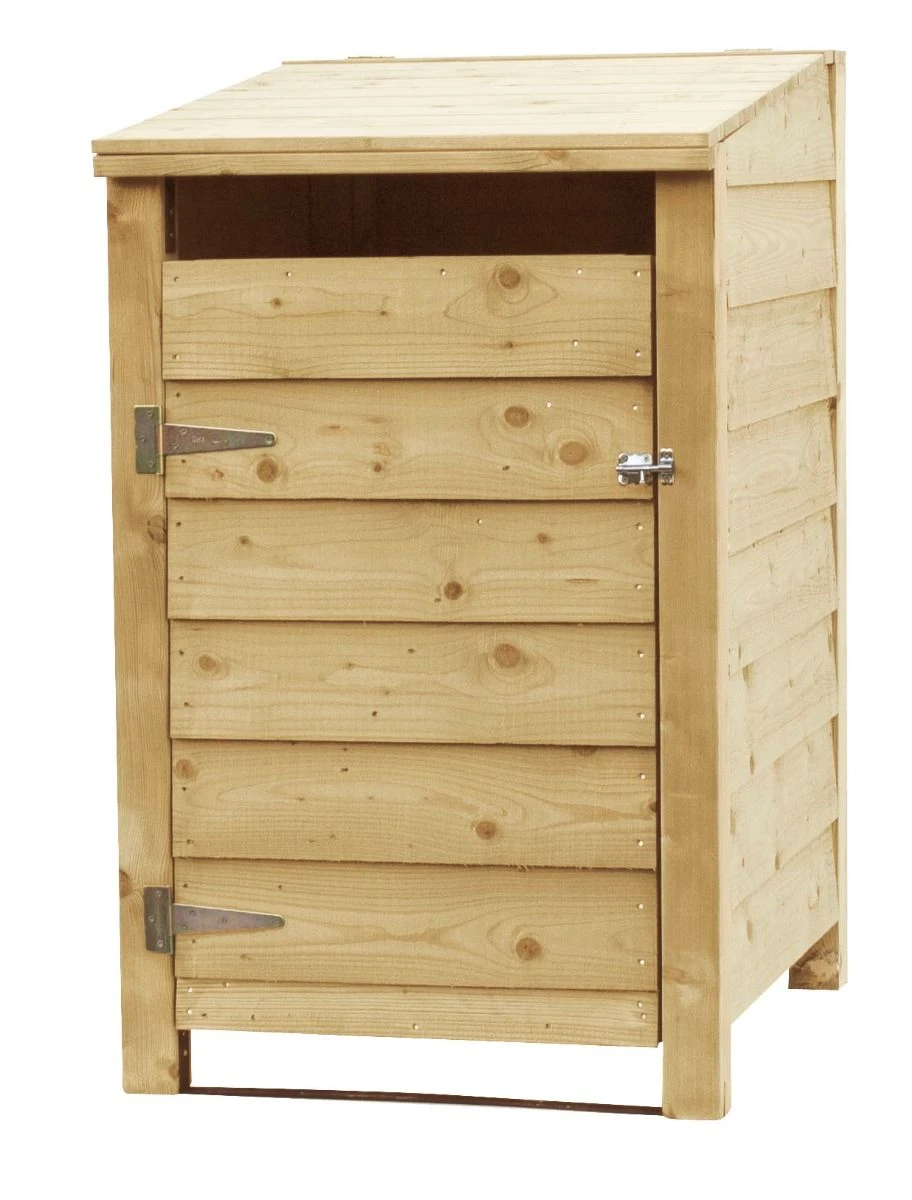 Cache Poubelle En Bois Arrière Fermée 129x80X91cm 1 Cache Poubelle En Bois Arrière Fermée 129x80X91cm