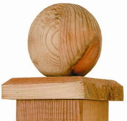 Chapeau De Poteau Bois Boule 100mm 2 Chapeau De Poteau Bois Boule 100mm – Image 2