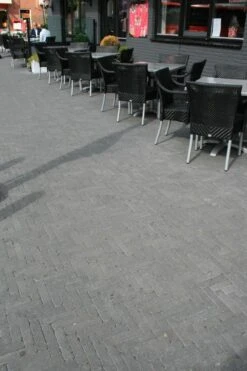 Pave En Beton Noir Tambourine 10x10x6cm (m2) -Pas Cher Intergardshop Magasin 204100 tambour waalformaat antraciet 8