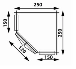 Cabanne Abri De Jardin Toit Plat D'angle Modern 250x250cm / 28mm -Pas Cher Intergardshop Magasin 2556