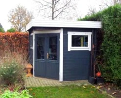 Cabanne Abri De Jardin Toit Plat D'angle Modern 250x250cm / 28mm -Pas Cher Intergardshop Magasin 2556 3 custom