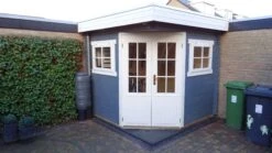 Cabanne Abri De Jardin Toit Plat D'angle Modern 250x250cm / 28mm -Pas Cher Intergardshop Magasin 2556 gecoat 11