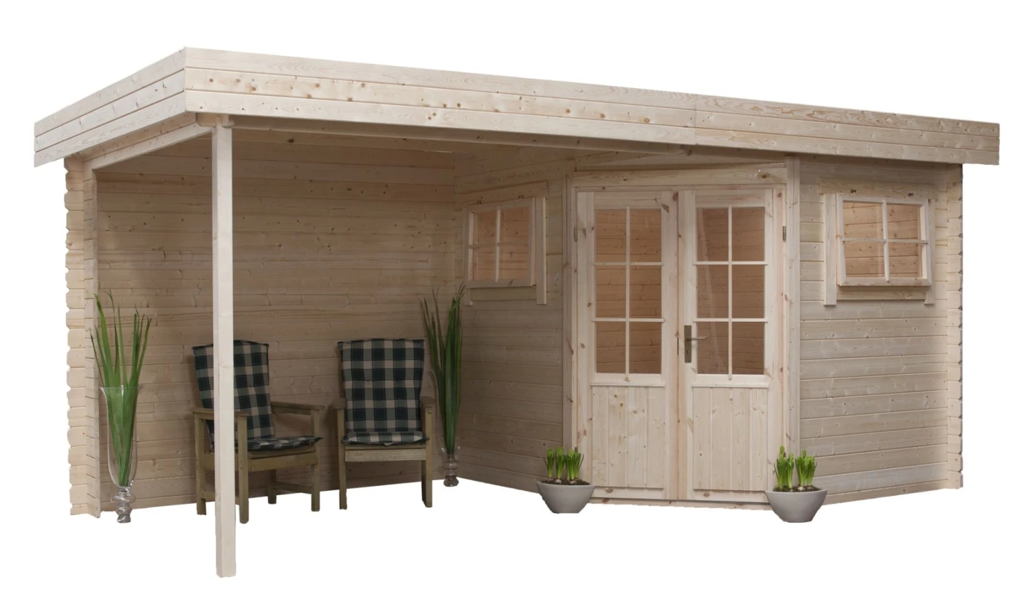 Abri De Jardin En Bois Windsor Toit Plat 500x250cm 3 Abri De Jardin En Bois Windsor Toit Plat 500x250cm – Image 3