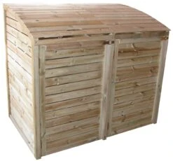 Cache Poubelle Bois 145x125x90cm -Pas Cher Intergardshop Magasin 63 0200 obudowa mietnika podw jna