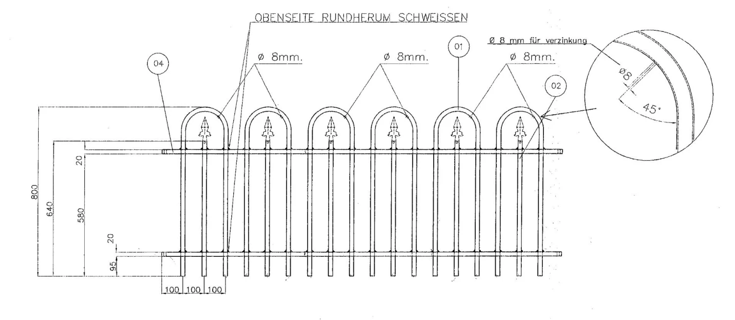 Grille De Clôture En Fer Forgé Basic 190x80cm 8 Grille De Clôture En Fer Forgé Basic 190x80cm – Image 8