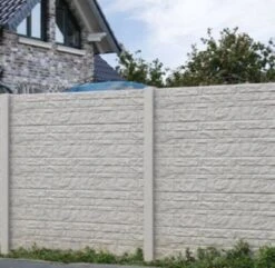 Clôture Béton Fencestone 200x231cm -Pas Cher Intergardshop Magasin betonschutting fencestone wit