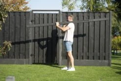 Clôture Bois Béton Noir 200x190cm -Pas Cher Intergardshop Magasin blz 41 sf 01