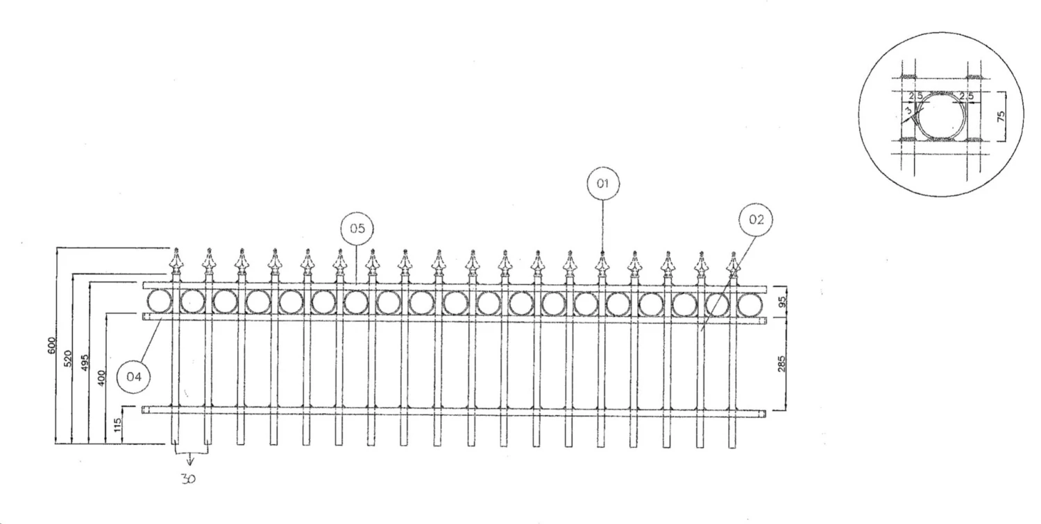 Grille Fer Forgé De Luxe 190x60cm 8 Grille Fer Forgé De Luxe 190x60cm – Image 8