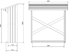 Abri Bûches 180x180x70cm -Pas Cher Intergardshop Magasin houtberging technisch