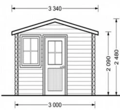 Kiosque En Bois 3x3m -Pas Cher Intergardshop Magasin kiosk achterkant