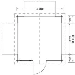 Kiosque En Bois 3x3m -Pas Cher Intergardshop Magasin kiosk plattegrond