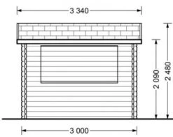 Kiosque En Bois 3x3m -Pas Cher Intergardshop Magasin kiosk zijkant