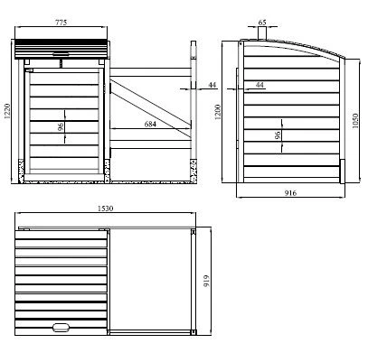 Cache Poubelle Bois 155x122x90cm 2 Cache Poubelle Bois 155x122x90cm – Image 2