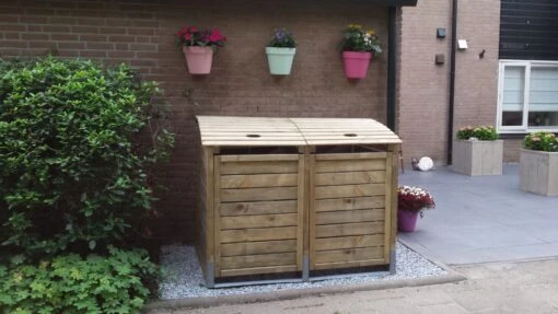 Cache Poubelle Bois 155x122x90cm -Pas Cher Intergardshop Magasin kliko ombouw sfeer