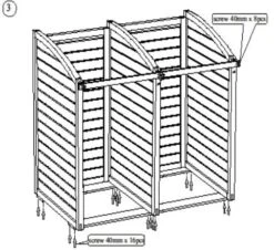 Cache Poubelle Bois 145x125x90cm -Pas Cher Intergardshop Magasin klikoberging dubbel techn2
