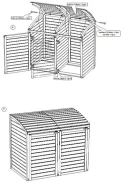 Cache Poubelle Bois 145x125x90cm