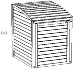 Cache Poubelle En Bois 75x125x90cm