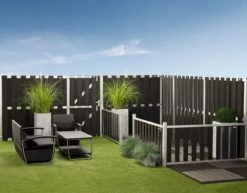 Cloture Composite Anthracite 180x180cm -Pas Cher Intergardshop Magasin sfeerbeeld 2012 p28 29