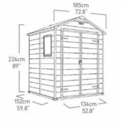 Abri De Jardin Résine 185x152x226cm En PVC -Pas Cher Intergardshop Magasin tuinhuisje kunststof 185x152cm techn